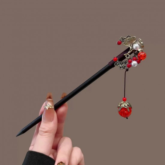 دبوس شعر خشبي عتيق للنساء عصا شعر أنيقة على الطراز الصيني الجديد دبوس شعر شيونغسام بسيط أغطية الرأس مجوهرات إكسسوارات الشعر