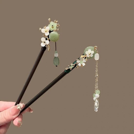 دبوس شعر خشبي عتيق للنساء عصا شعر أنيقة على الطراز الصيني الجديد دبوس شعر شيونغسام بسيط أغطية الرأس مجوهرات إكسسوارات الشعر