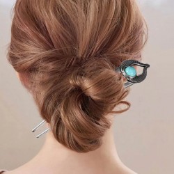 مصر الفيروز U شكل الشعر شوكة دبوس الشعر للنساء المعادن الشعر العصي قذيفة المينا الشعر عصا أغطية الرأس إكسسوارات الشعر مجوهرات