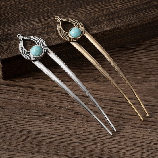 مصر الفيروز U شكل الشعر شوكة دبوس الشعر للنساء المعادن الشعر العصي قذيفة المينا الشعر عصا أغطية الرأس إكسسوارات الشعر مجوهرات