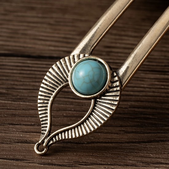 مصر الفيروز U شكل الشعر شوكة دبوس الشعر للنساء المعادن الشعر العصي قذيفة المينا الشعر عصا أغطية الرأس إكسسوارات الشعر مجوهرات